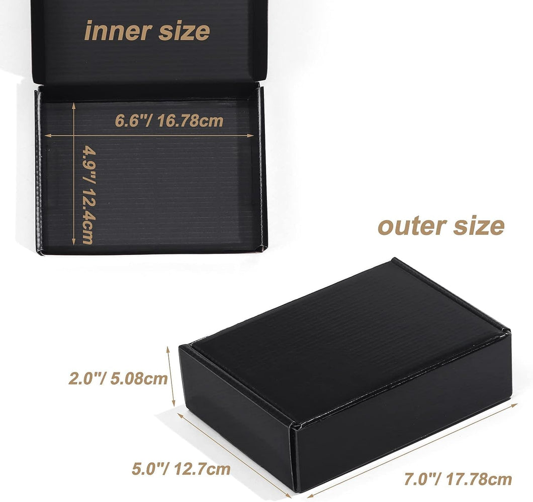 7x5x2 Black Small Shipping Box