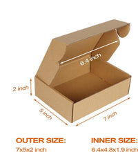 Load image into Gallery viewer, 7x5x2 inch Shipping Box, Brown Corrugated Cardboard Mailer Box
