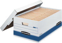 Load image into Gallery viewer, Bankers Box Fellowes 00702 Store/File Medium-Duty Storage Boxes with Lift-Off Lid, Legal
